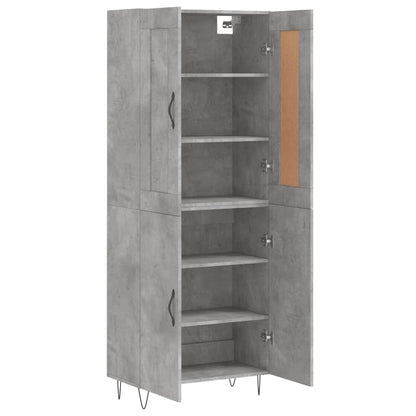 Highboard Betongrau 69,5x34x180 cm Holzwerkstoff