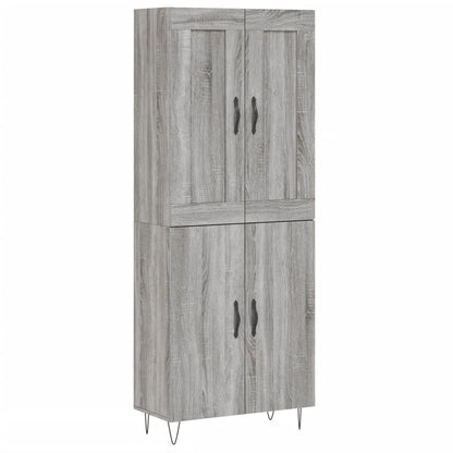Highboard Grau Sonoma 69,5x34x180 cm Holzwerkstoff