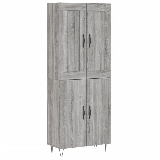 Highboard Grau Sonoma 69,5x34x180 cm Holzwerkstoff