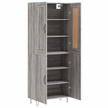 Highboard Grau Sonoma 69,5x34x180 cm Holzwerkstoff