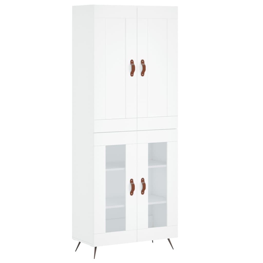 Highboard Weiß 69,5x34x180 cm Holzwerkstoff