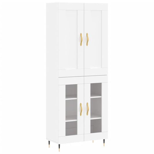 Highboard Weiß 69,5x34x180 cm Holzwerkstoff