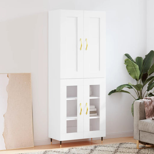 Highboard Weiß 69,5x34x180 cm Holzwerkstoff