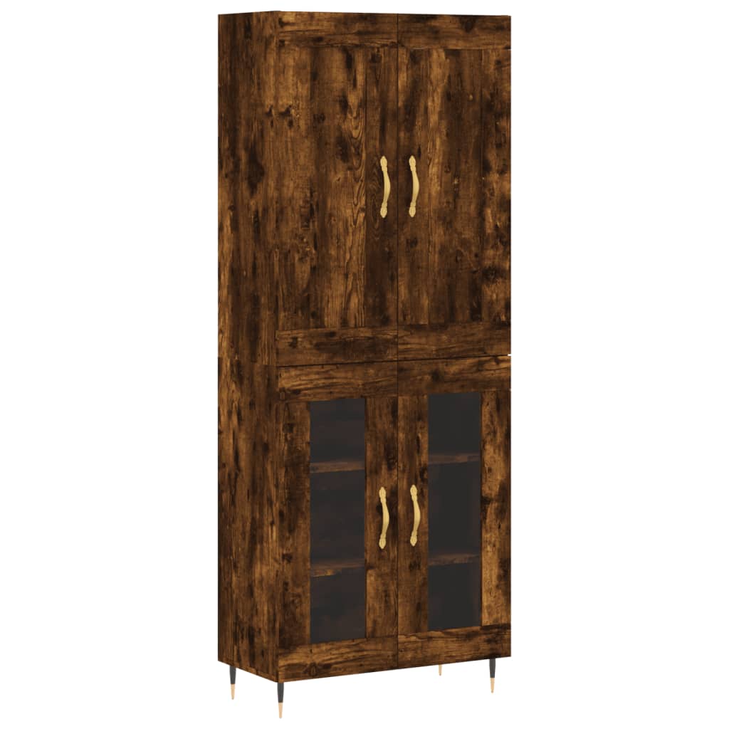 Highboard Räuchereiche 69,5x34x180 cm Holzwerkstoff
