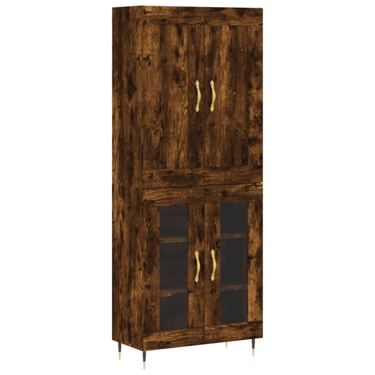 Highboard Räuchereiche 69,5x34x180 cm Holzwerkstoff