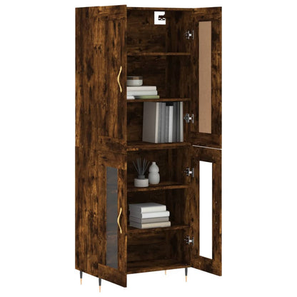 Highboard Räuchereiche 69,5x34x180 cm Holzwerkstoff