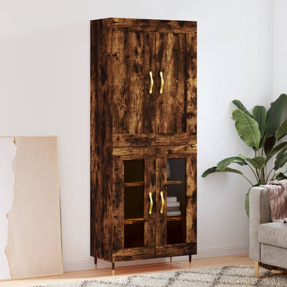 Highboard Räuchereiche 69,5x34x180 cm Holzwerkstoff