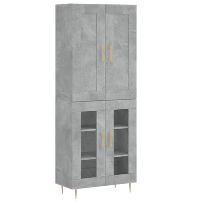 Highboard Betongrau 69,5x34x180 cm Holzwerkstoff