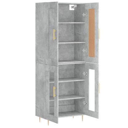 Highboard Betongrau 69,5x34x180 cm Holzwerkstoff