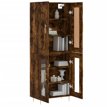 Highboard Räuchereiche 69,5x34x180 cm Holzwerkstoff