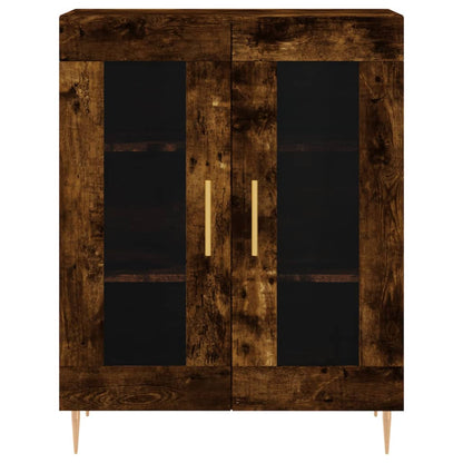 Highboard Räuchereiche 69,5x34x180 cm Holzwerkstoff