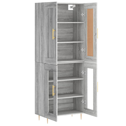 Highboard Grau Sonoma 69,5x34x180 cm Holzwerkstoff