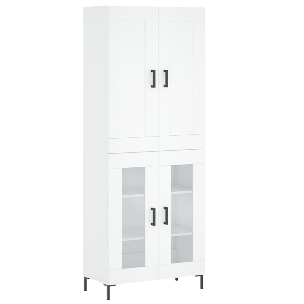 Highboard Weiß 69,5x34x180 cm Holzwerkstoff