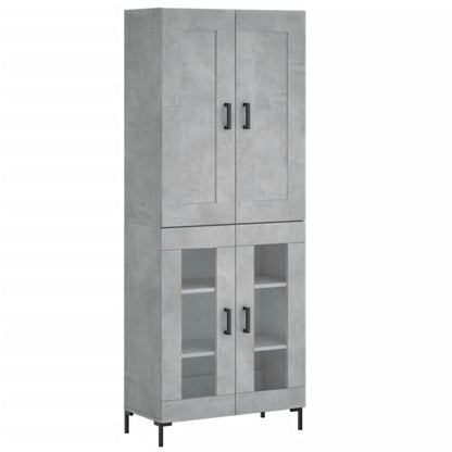 Highboard Betongrau 69,5x34x180 cm Holzwerkstoff