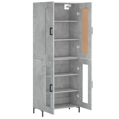 Highboard Betongrau 69,5x34x180 cm Holzwerkstoff
