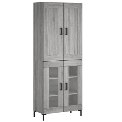 Highboard Grau Sonoma 69,5x34x180 cm Holzwerkstoff