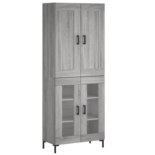Highboard Grau Sonoma 69,5x34x180 cm Holzwerkstoff