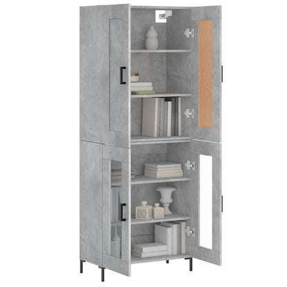 Highboard Grau Sonoma 69,5x34x180 cm Holzwerkstoff