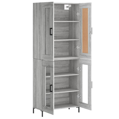 Highboard Grau Sonoma 69,5x34x180 cm Holzwerkstoff