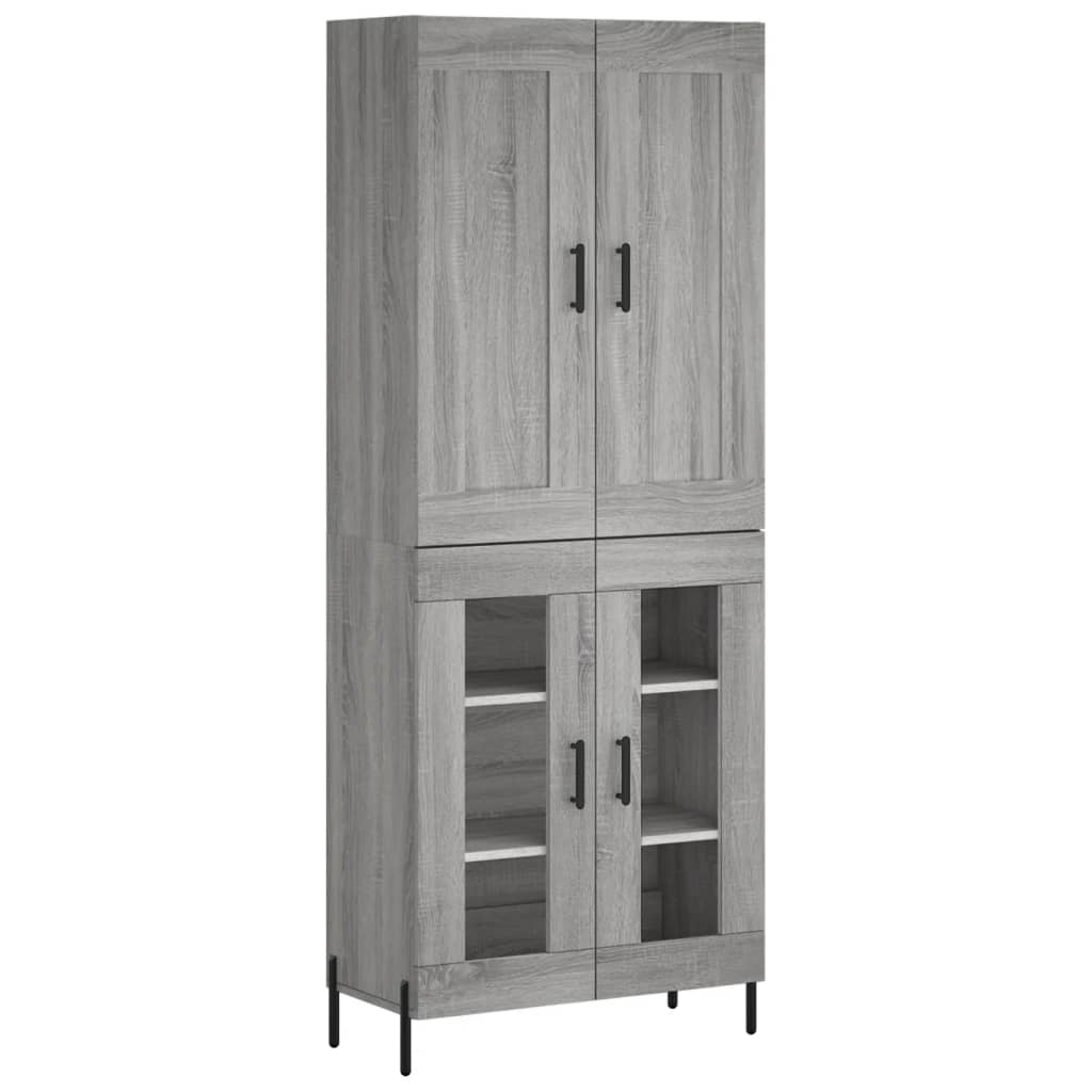 Highboard Grå Sonoma 69,5x34x180 cm Træmateriale