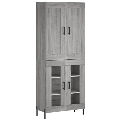 Highboard Grå Sonoma 69,5x34x180 cm Træmateriale