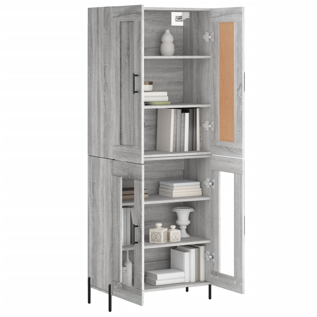 Highboard Grå Sonoma 69,5x34x180 cm Træmateriale