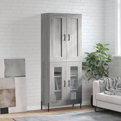 Highboard Grå Sonoma 69,5x34x180 cm Træmateriale