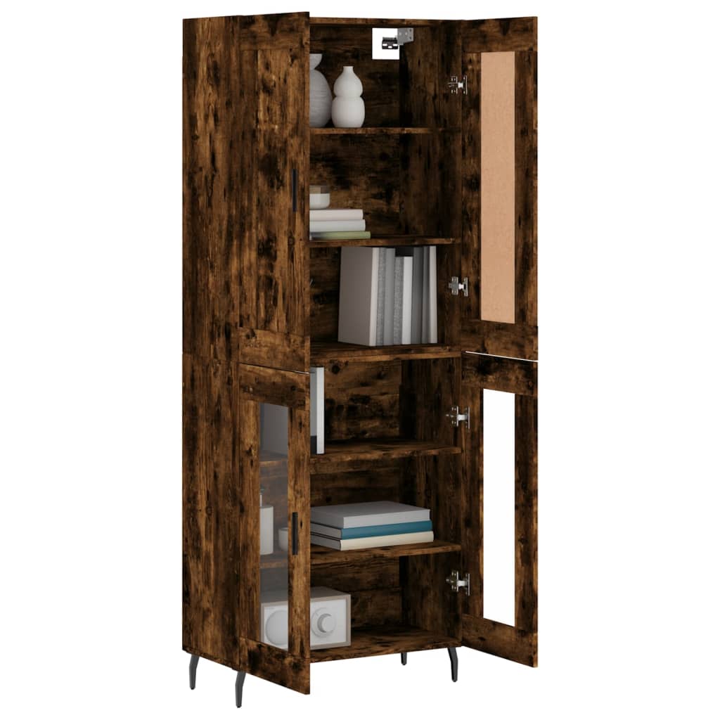 Highboard Räuchereiche 69,5x34x180 cm Holzwerkstoff
