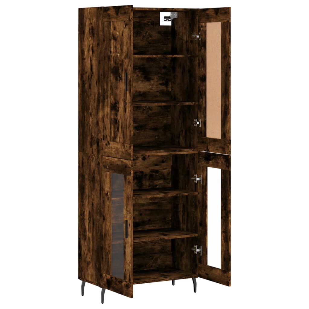 Highboard Räuchereiche 69,5x34x180 cm Holzwerkstoff