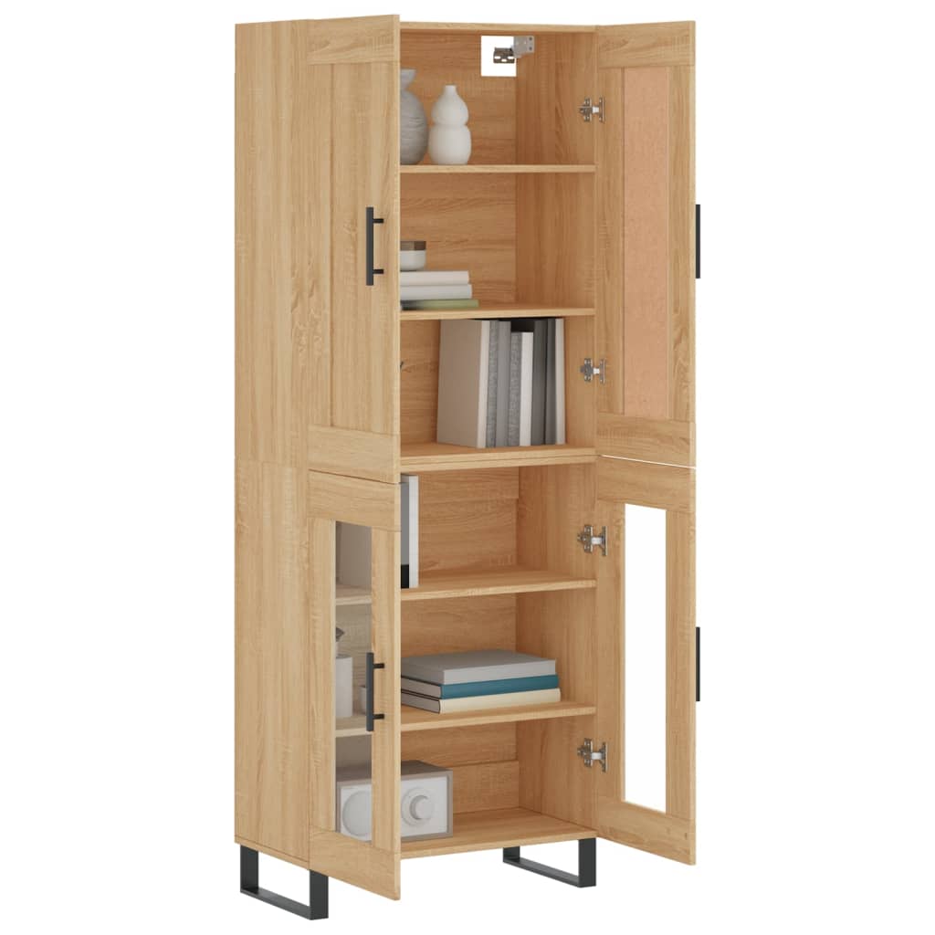 Highboard Sonoma-Eiche 69,5x34x180 cm Holzwerkstoff