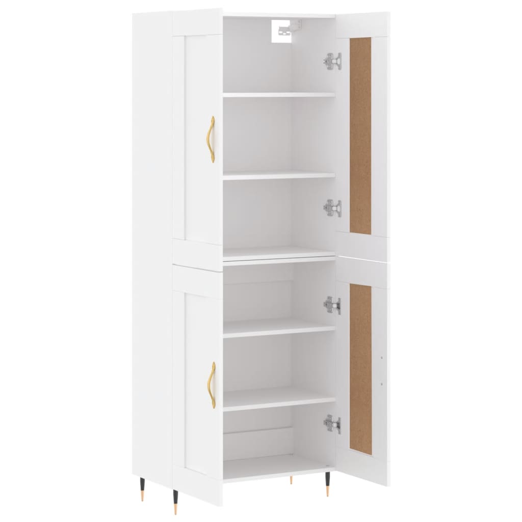 Highboard Weiß 69,5x34x180 cm Holzwerkstoff