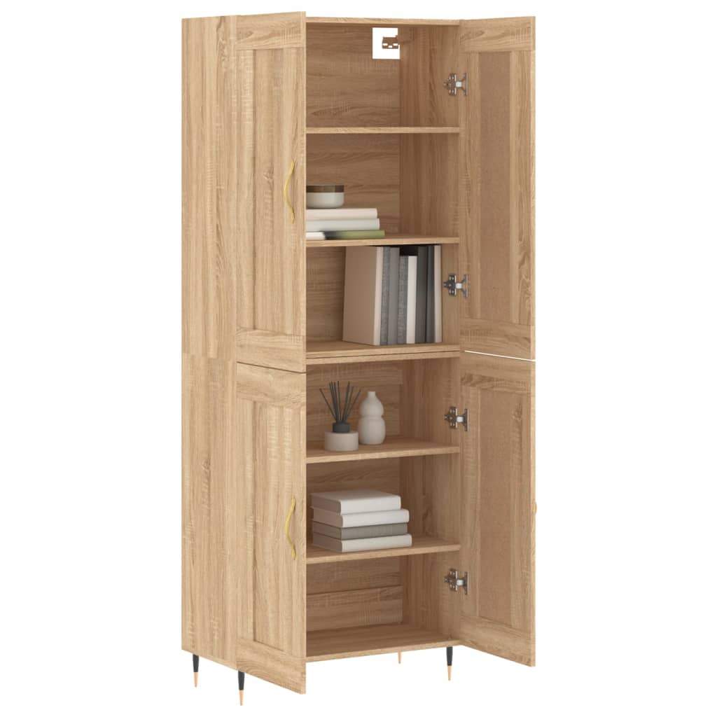 Highboard Sonoma-Eiche 69,5x34x180 cm Holzwerkstoff