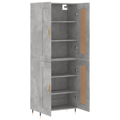Highboard Betongrau 69,5x34x180 cm Holzwerkstoff