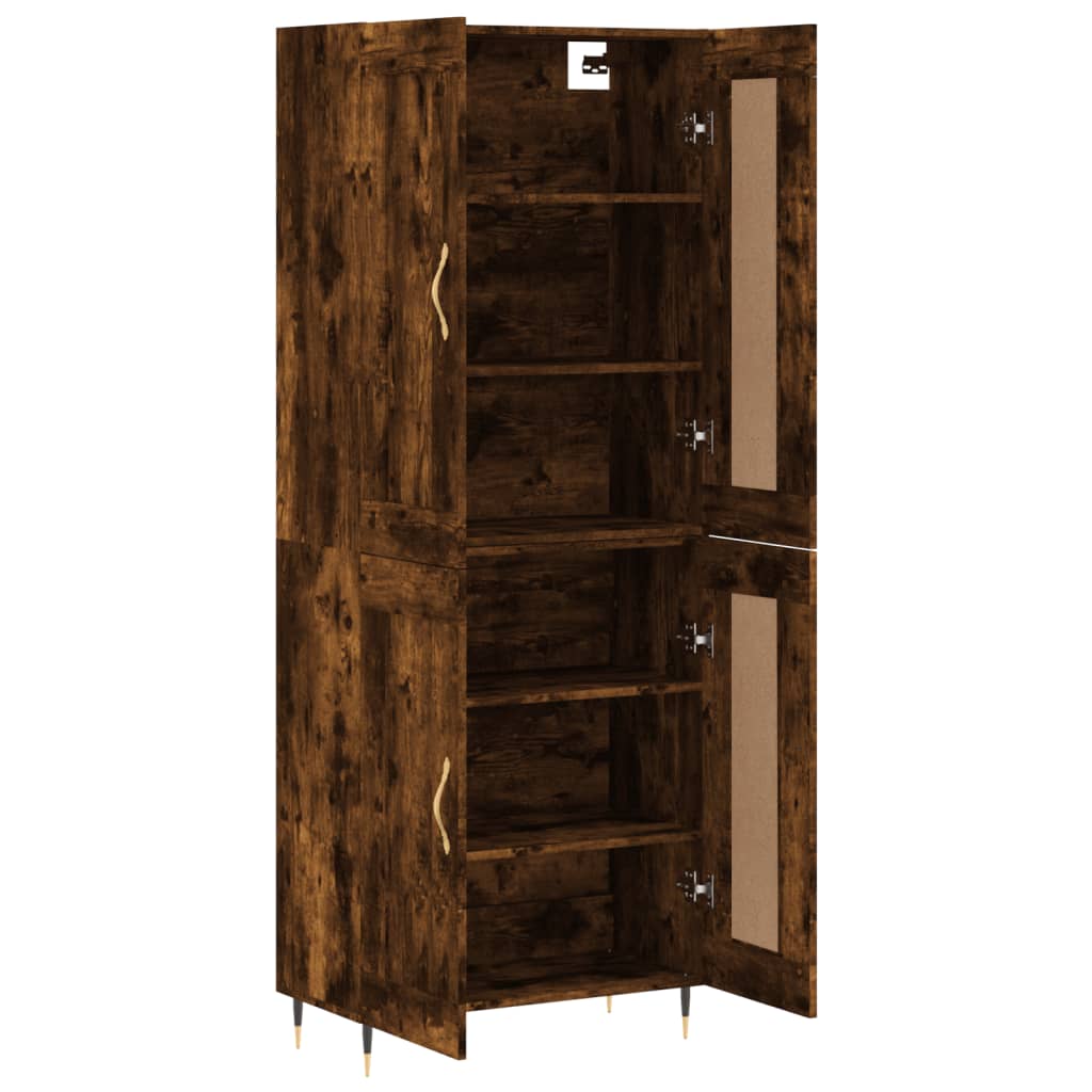 Highboard Räuchereiche 69,5x34x180 cm Holzwerkstoff