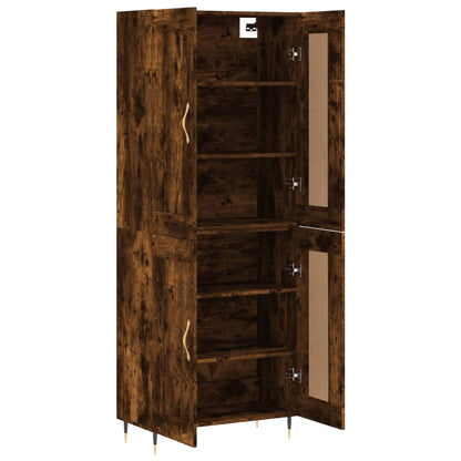Highboard Räuchereiche 69,5x34x180 cm Holzwerkstoff
