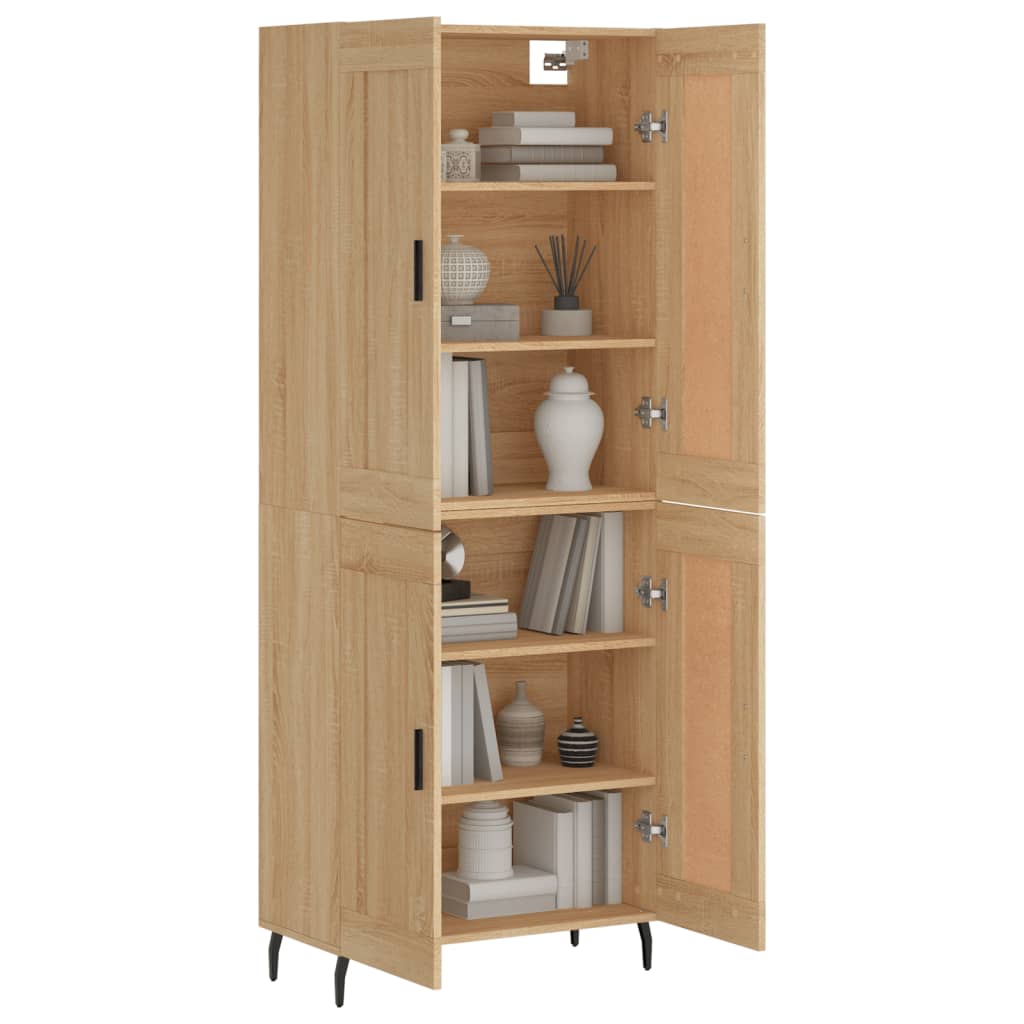 Highboard Sonoma-Eiche 69,5x34x180 cm Holzwerkstoff