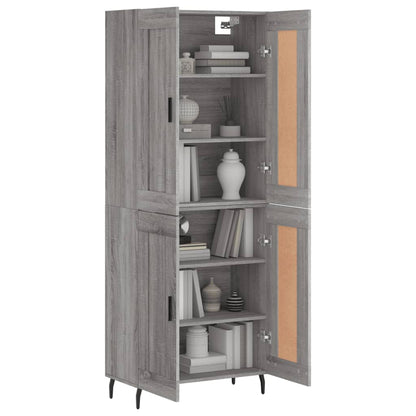 Highboard Grau Sonoma 69,5x34x180 cm Holzwerkstoff