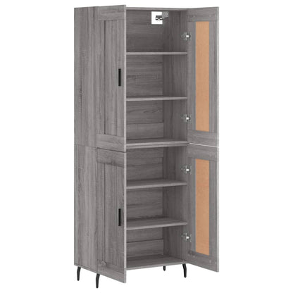 Highboard Grau Sonoma 69,5x34x180 cm Holzwerkstoff