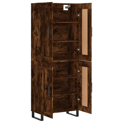 Highboard Räuchereiche 69,5x34x180 cm Holzwerkstoff