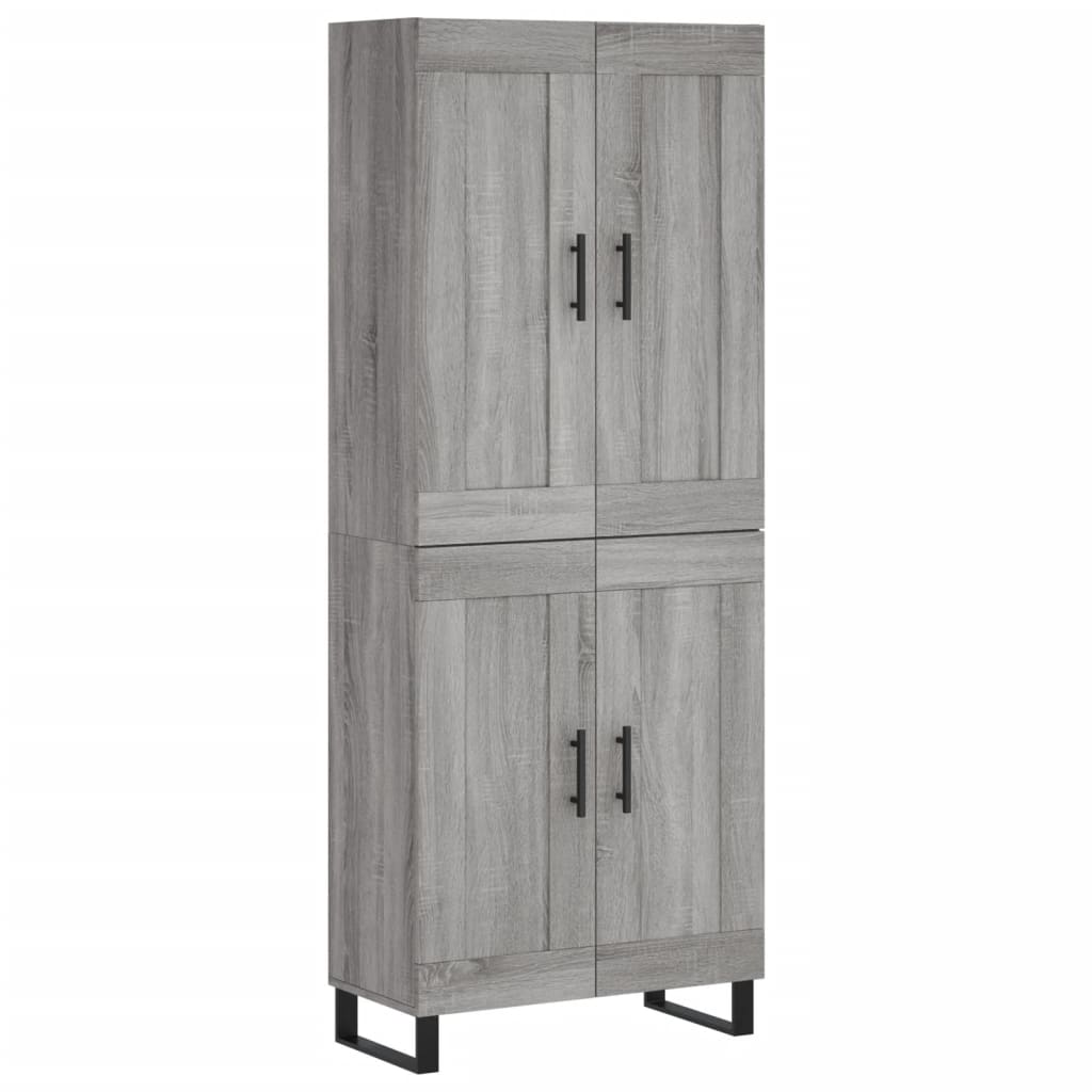 Highboard Grau Sonoma 69,5x34x180 cm Holzwerkstoff