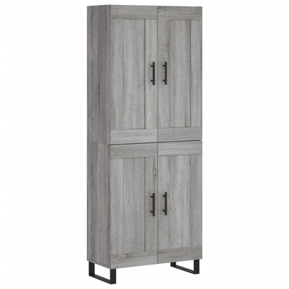 Highboard Grau Sonoma 69,5x34x180 cm Holzwerkstoff