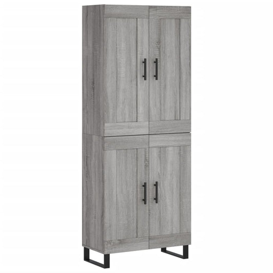 Highboard Grau Sonoma 69,5x34x180 cm Holzwerkstoff