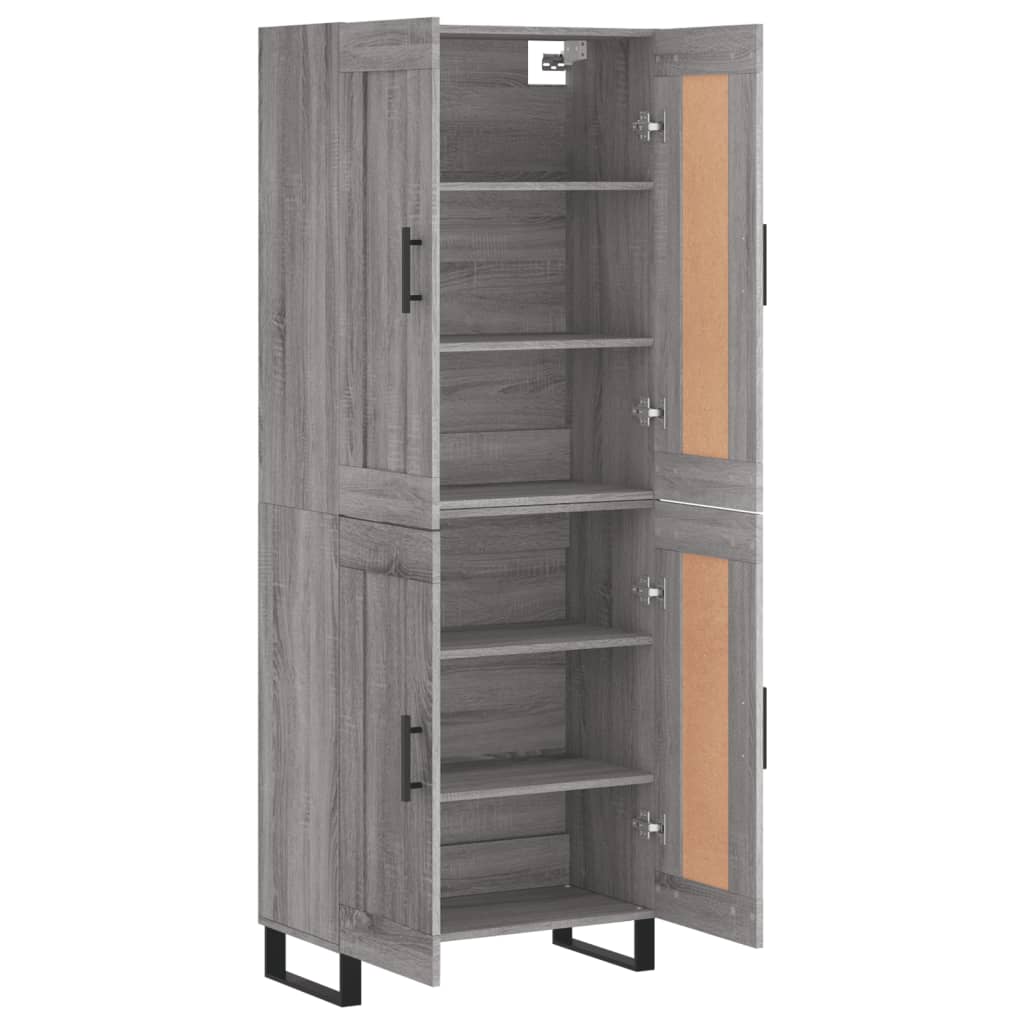 Highboard Grau Sonoma 69,5x34x180 cm Holzwerkstoff