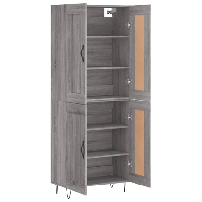 Highboard Grau Sonoma 69,5x34x180 cm Holzwerkstoff