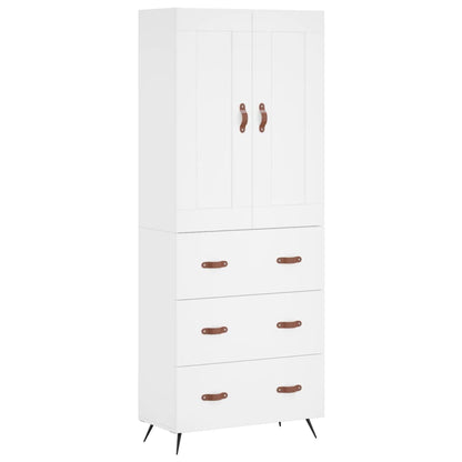 Highboard Weiß 69,5x34x180 cm Holzwerkstoff