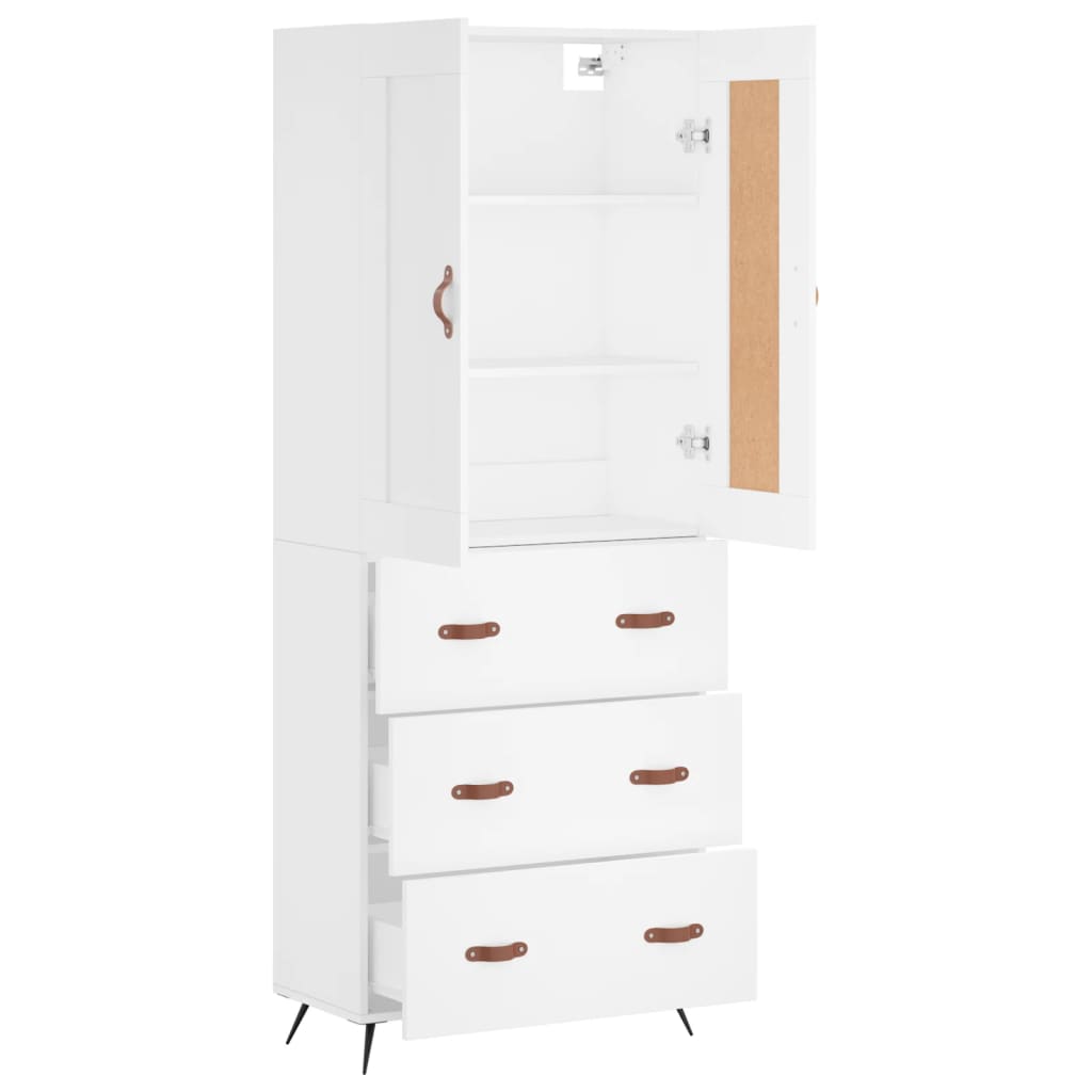 Highboard Weiß 69,5x34x180 cm Holzwerkstoff