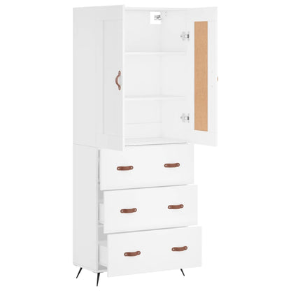 Highboard Weiß 69,5x34x180 cm Holzwerkstoff