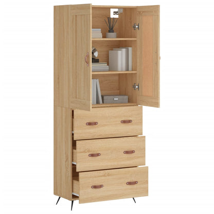 Highboard Sonoma-Eiche 69,5x34x180 cm Holzwerkstoff