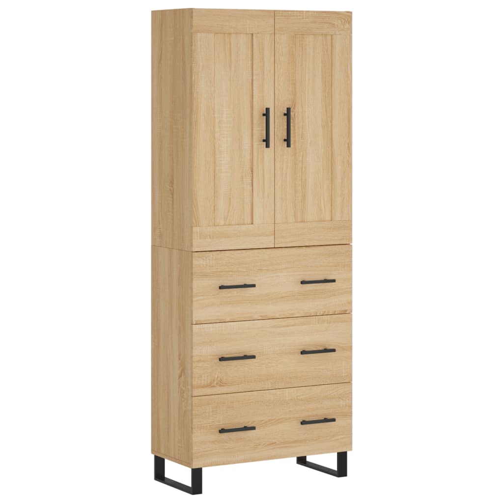 Highboard Sonoma-Eiche 69,5x34x180 cm Holzwerkstoff