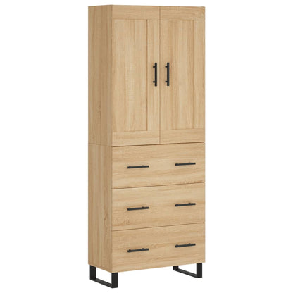 Highboard Sonoma-Eiche 69,5x34x180 cm Holzwerkstoff